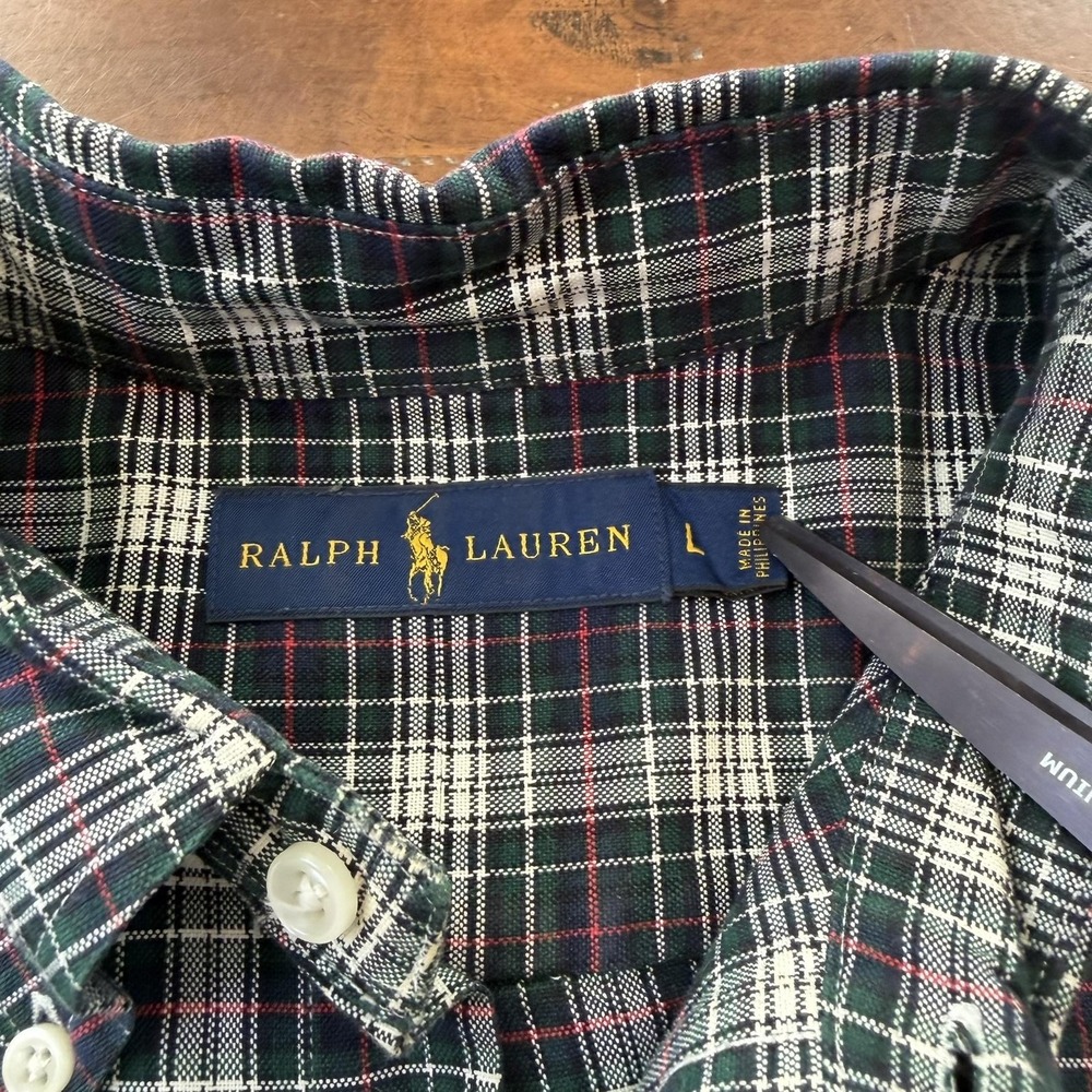 Lot Of 3 Ralph Lauren Shirt Mens Large Plaid Stripe Button Down‎ Cotton Casual - Picture 4 of 16